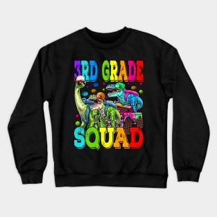 3rd Grade Squad Monster Truck Dinosaur Back To School Crewneck Sweatshirt
